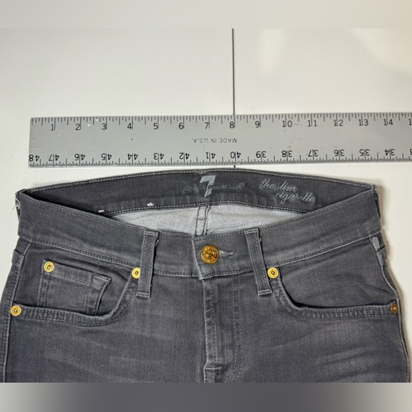 7 for All Mankind The Slim Cigarette Raw Hem GRAY SZ 26 - NEW! - Picture 14 of 16